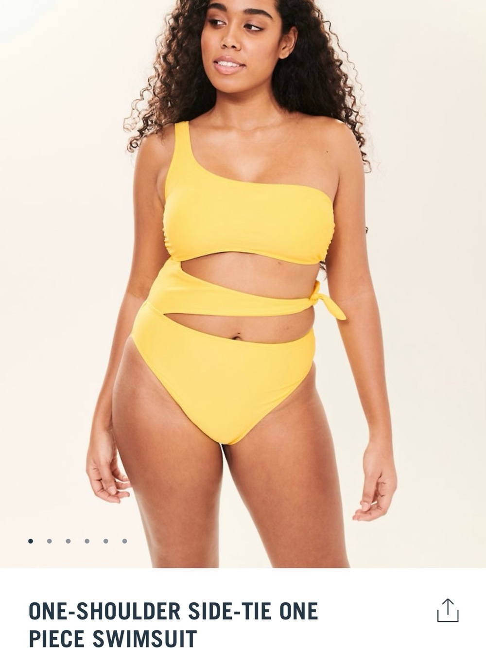 Abercrombie & Fitch Yellow One-Shoulder Side-Tie One-Piece Swimsuit